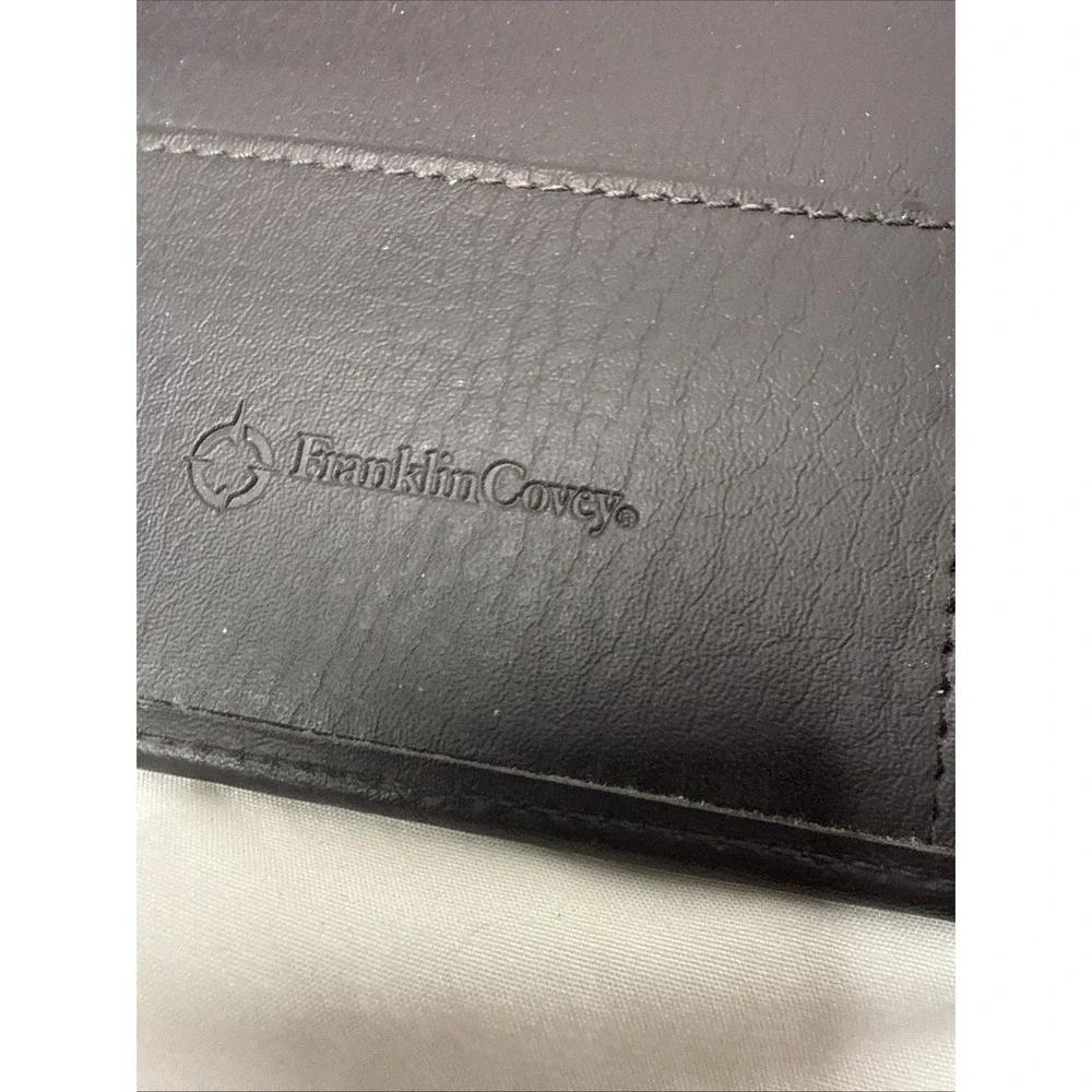 Franklin Covey BLACK  7 large Ring Binder Planner Faux Leather Inserts Guide Tab